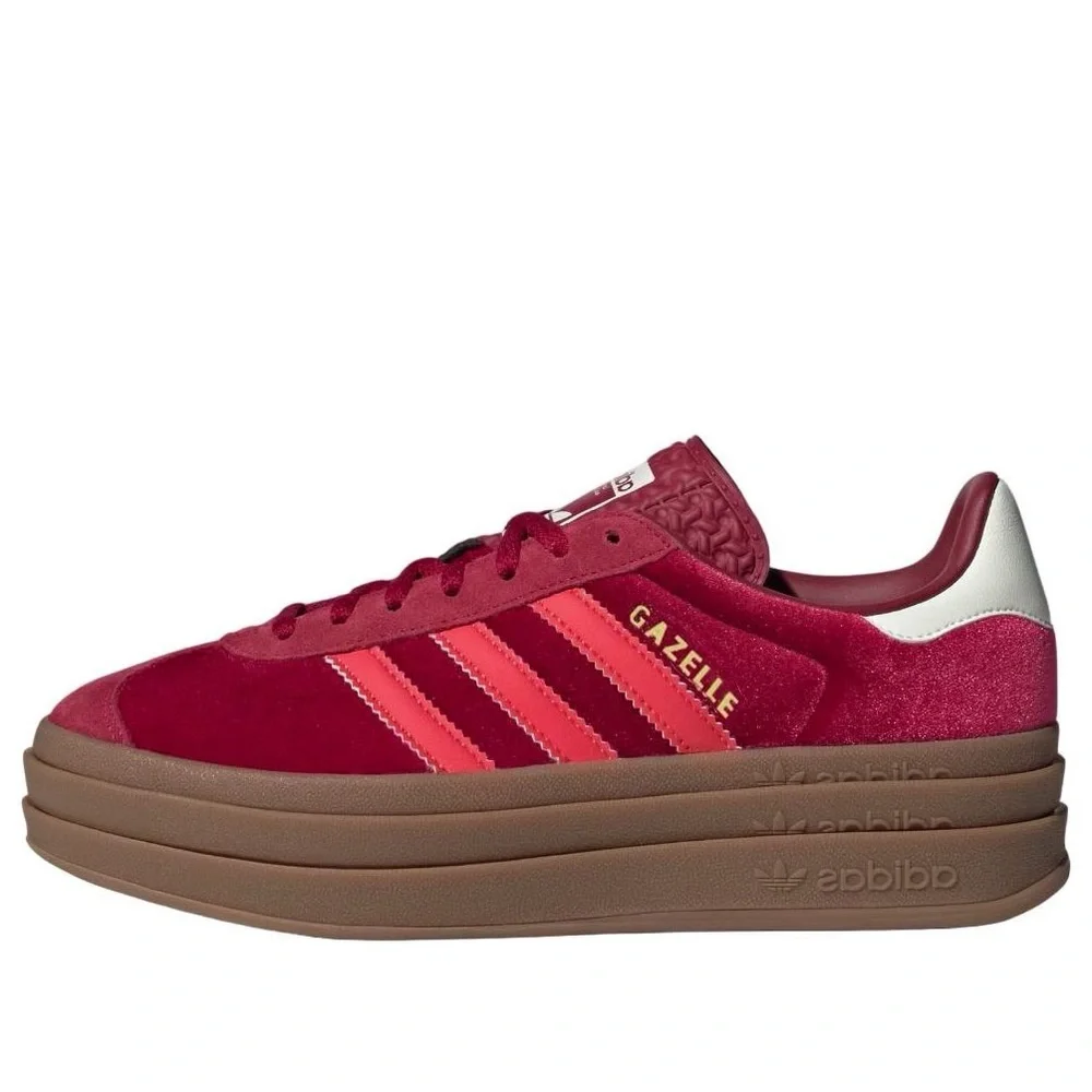 ADIDAS GAZELLE Bold Bright Red/Victory Red Velvet sneakers, Women’s 9.5, NEW! - Picture 8 of 14
